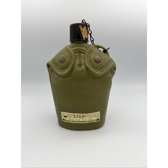 Jim Beam Army US Military Green Canteen Decanter Bottle EMPTY Vintage 60's-70's - Picture 6 of 6